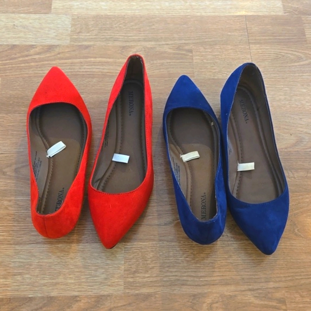 Charlotte Russe Merona Red flats - BUNDLE get both - Red & Navy Blue